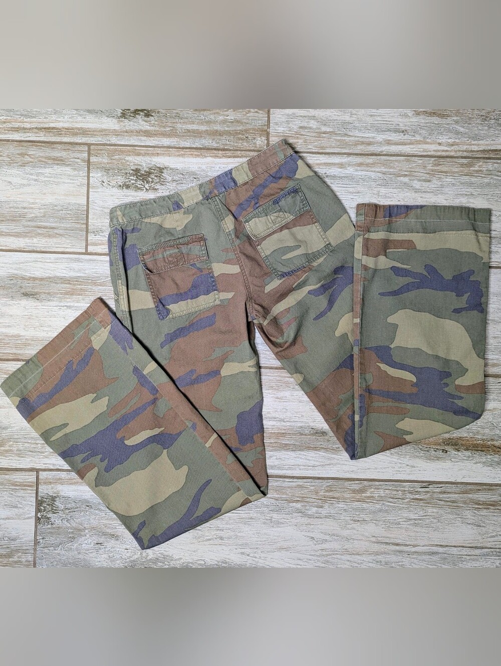Vintage Y2K Victoria's Secret London Jean Camo Chino Pants Size 2 Long Wide Leg
